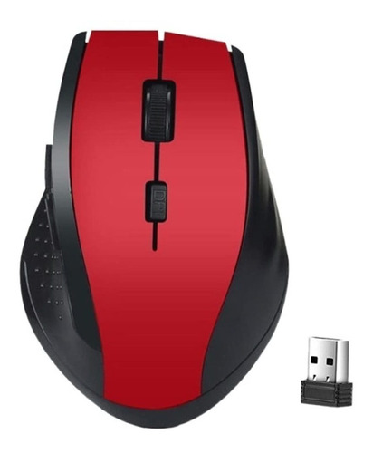 Mouse 2.4ghz Inalambrico Computadora Pc Para Juego Usb Rojo1