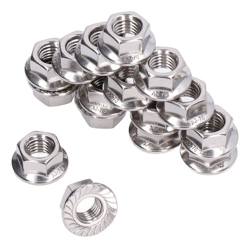 Nut Fastener 50pcs Flange 304 Stainless Steel Accessory Set