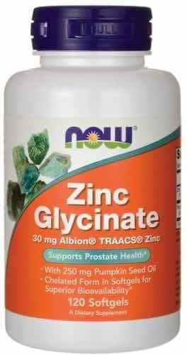 Zinc Glycinate 30 Mg X 120 Softgels Now Foods Sabor Neutro