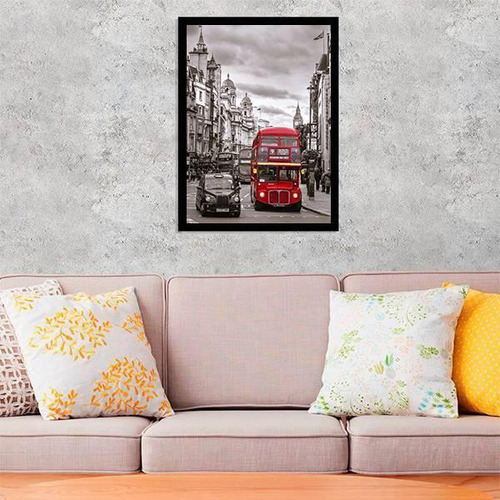 Quadro Fotografia Ônibus Londres Vermelho 24x18cm