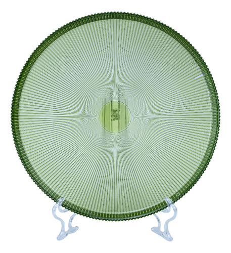 Plato Cristal Dinamarca Texturizado Vizcaina- Pack 6 Color Verde