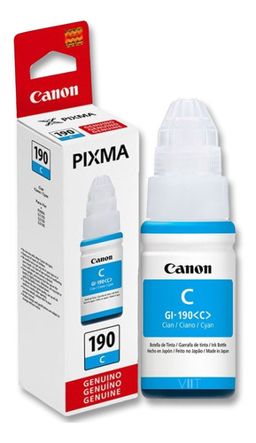 Refil De Tinta Ciano Gi 190 Canon Original 70ml P/ G1100 +nf