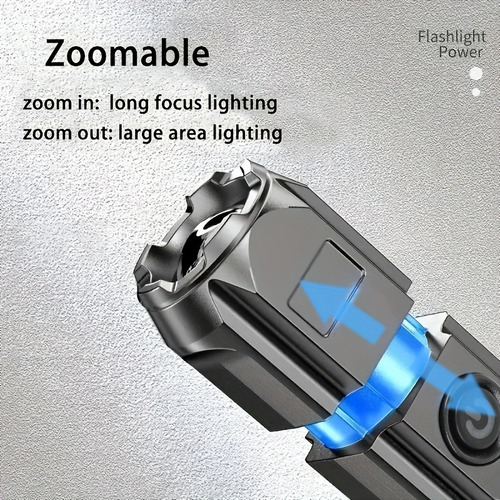 Linterna Con Zoom Ultrabrillante Portátil Recargable De 800