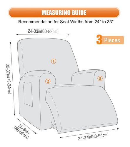 Funda Elástica Para Silla Reclinable Gris Oscuro