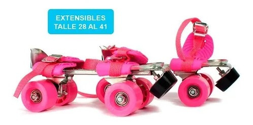 Imagen 8 de 12 de Patín De Metal Extensible 4 Ruedas Con Agarraderas -rosa