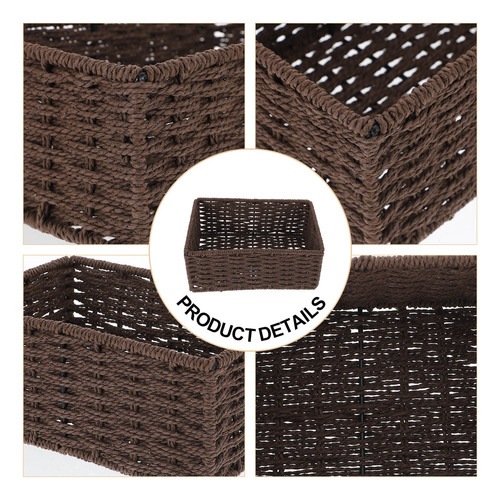 Cesta Decorativa Tejida, Lavabo De Almacenamiento De Sobreme