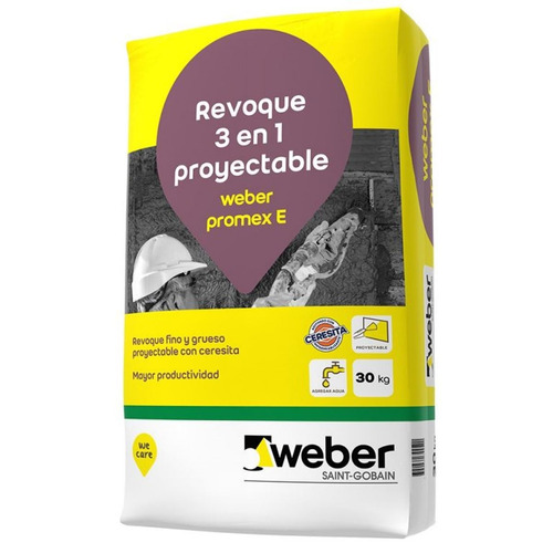 Revoque Exterior Proyectable Promex E 3 En 1 X 30kg Weber