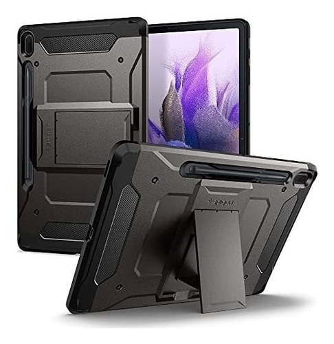Imagen 1 de 6 de Funda Spigen Tough Armor Galaxy Tab S7 Fe Gris