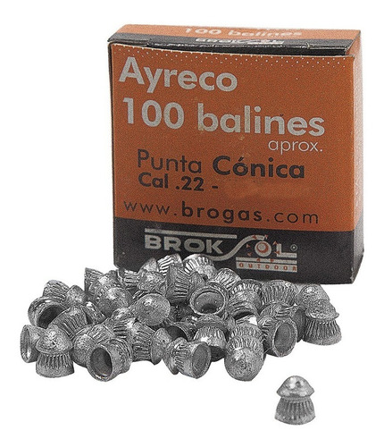 Balines Punta Conica 5.5 Mm X100 Aire Comprimido Ayreco