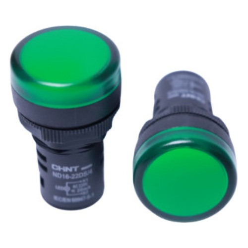 Pack 5 Unidades Luz Piloto 22mm Led Verde 24vdc