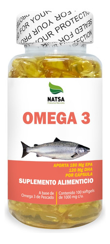Omega 3, Aceite De Pescado, 100 Cápsulas, Calidad Premium Sabor Natural
