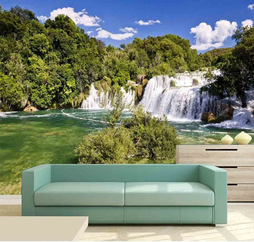 Painel Adesivo Cachoeira 3d 3,75m² Na 007