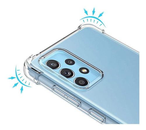 Imagen 3 de 5 de Funda Galaxy A52 Alto Impacto Antigolpes Clear Transparente