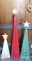 Comprar Arbol De Navidad De Madera X3 Para Decoración Navideña