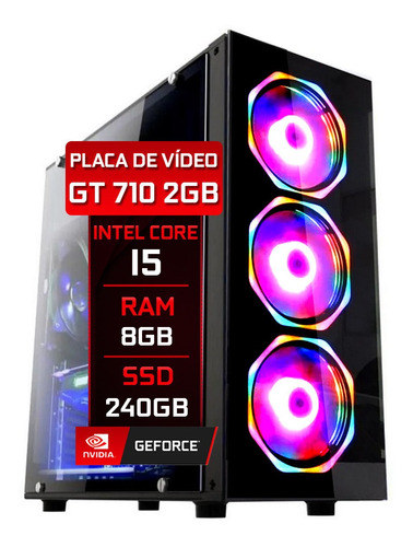 Pc Gamer Fácil Barato Intel I5 8gb Ssd 240gb  Geforce 2gb