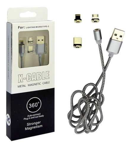 Cable Magnético Usb 3en1 Microusb Tipo C Compatible iPhone