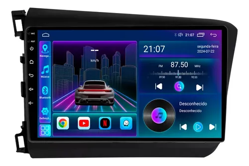 Multimidia Civic G9 Adak 9p Octacore Carplay 6gb 128gb