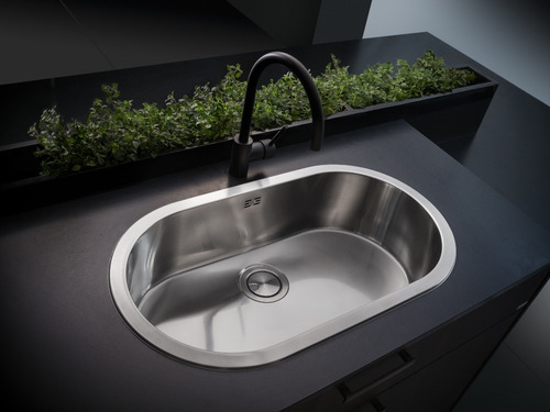 Imagen 2 de 6 de Pileta Acero Cocina Bacha Johnson Curve Si77a Sobre Mesada