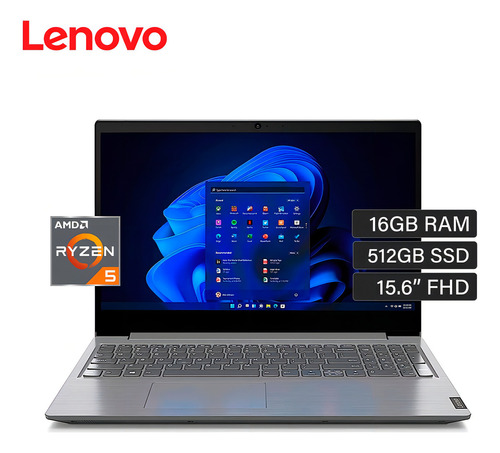 Laptop Lenovo V15 G4 15.6 Fhd, Amd Ryzen 5 7520u 16gb 512gb Color Gris Oscuro