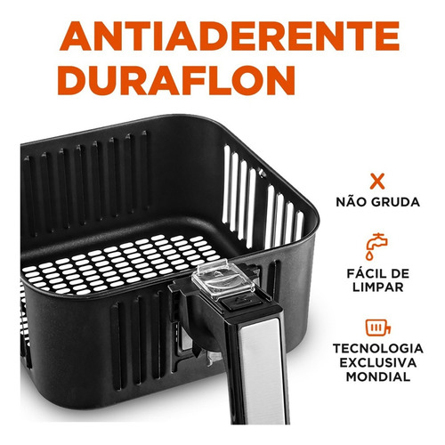 Fritadeira Air Fryer Afn-40-bfs 4 Litros 1500w 20a Mondial Preto Com Prata