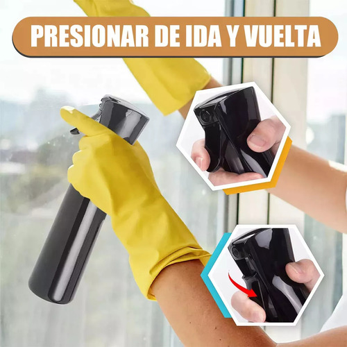 Kit Peinado 8pzs Cepillo Peine Botella Atomizador Peluquería Color Negro