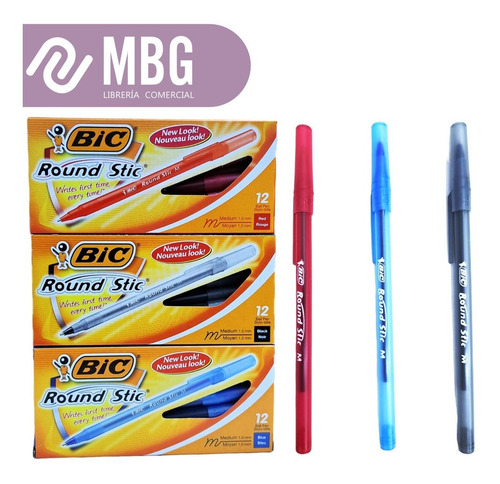 Imagen 5 de 8 de Bolígrafo Birome Bic Round Stick X36 Unidades