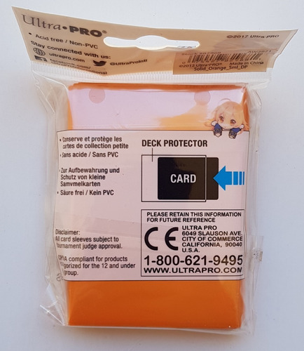 Imagen 2 de 2 de Micas Ultra Pro Small Deck Protector Orange - Naranja