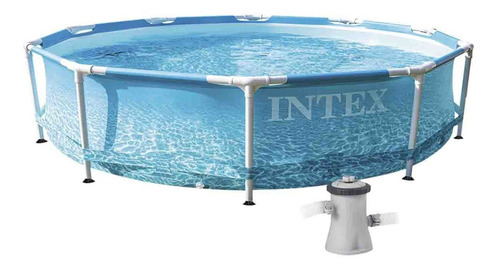 Alberca Estructural Circular 3.05m Bomba Jardin Casa Intex Color Azul Océano