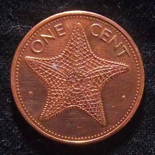 Bahamas Moneda 1 Cent 1990 Exc Km 59a Estrella De Mar 