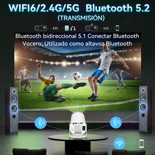 1+8g 180° Wifi Proyector H713 Android 11 Hd 4k
