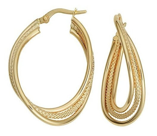 Kooljewelry 10k Oro Amarillo De Alta Polaca Y Pendientes De 