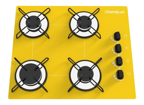 Fogão Cooktop 4 Bocas Ultrachama Amarelo Chamalux ! 110v/220v (bivolt)