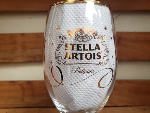 Taça Cerveja Stella Artois Dourada 330ml Edição Especial Cor Transparente