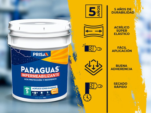 Impermeabilizante Paraguas Prisa 5 Años Color B & T Cb 19 L Color Blanco