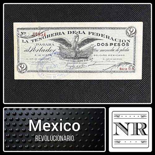 México | Saltillo Coah - 5 Pesos - Año 1914 - P #s646