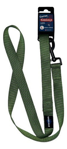 Correa Perro Grande Acolchonado Premium Rascals Color Verde Militar