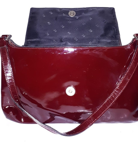 Kenneth Cole Bolso De Mano Color Vino Dama Piel