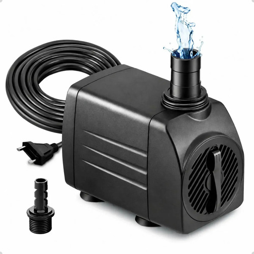 Bomba Submersa 1000 l/h Bombinha 1,5m Lagos Recalque Fontes Aquários Cascata Chafariz Motor Água Doce Salgada Marinho Fonte Hidroponia Aquaponia