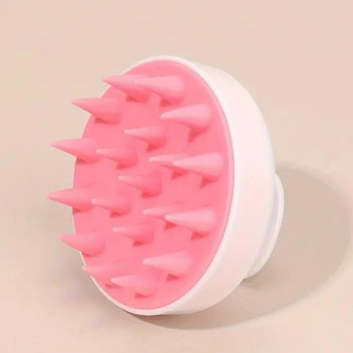 Escova Massageadora Couro Cabeludo de Silicone Macio Capilar Cor Rosa