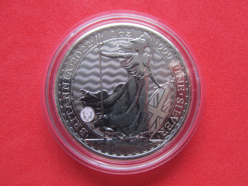 Moneda Inglaterra 2 Libras 1 Onza Plata Reina Isabel Ii 2022 (Usado)