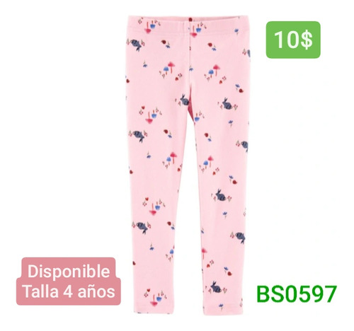 Leggins Para Niña Talla 4 Años Bs0597