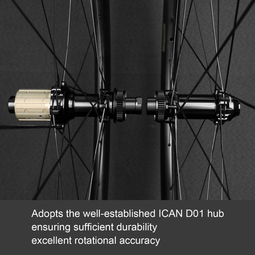 Ican Juego De Ruedas Disco Carbono 700c Aero 1.378 Mmg