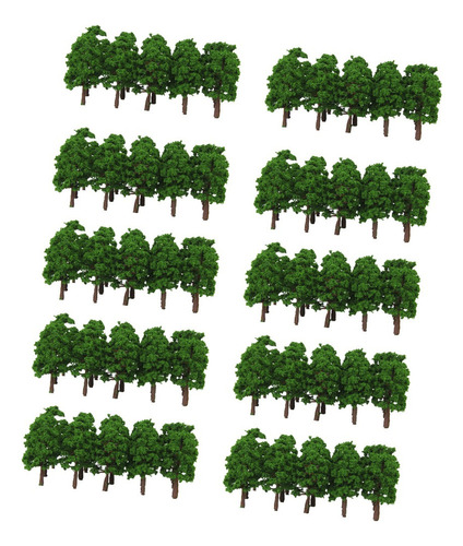 200x Modelo Árbol Verde 8 Cm Alto 1:150 Escala N Prop