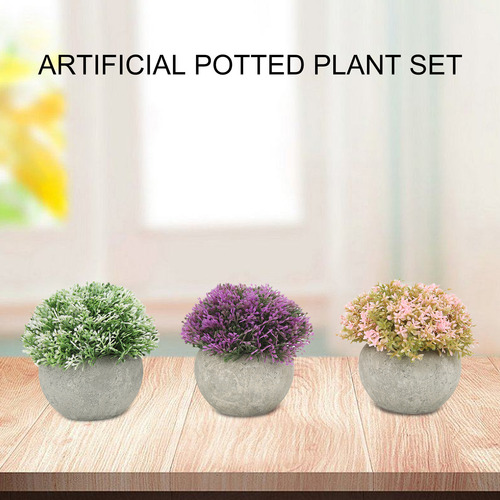 3 Plantas Artificiales Falsas Mini Plantas En Maceta