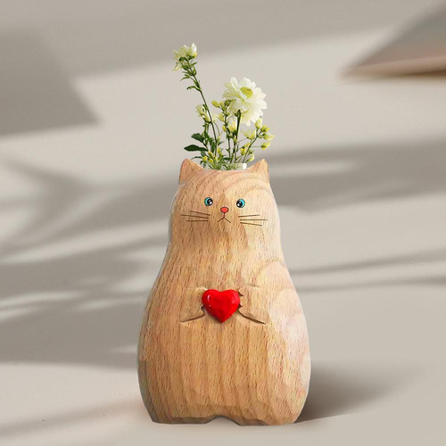 Jarrón De Resina Hecho A Mano Para Gatos, Decoración De Escr