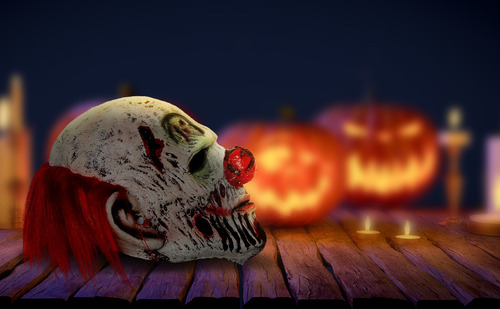 Máscara De Palhaço Zumbi Para Brincar No Halloween Horror