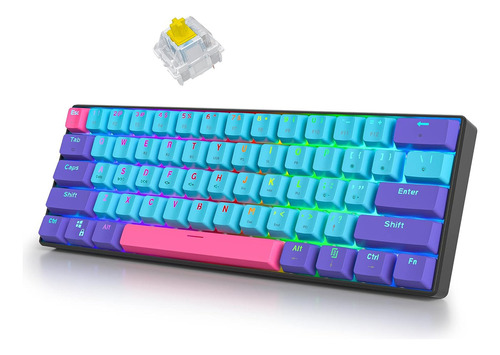 Teclado Inalámbrico Surmen 60%, Gamer, Rgb,  Iluminado