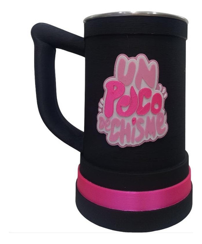 Vaso Chopp 500cc Un Poco De Chisme Cerveza Fernet Oferta!!! Negro