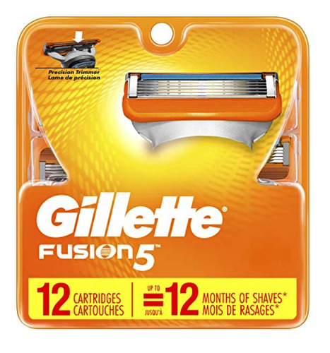 Cartuchos Gillette Fusion 12 Unidades Flexible Y Cómoda