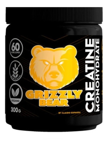 Creatina Monohidratada 300 Gr Grizzly Bear